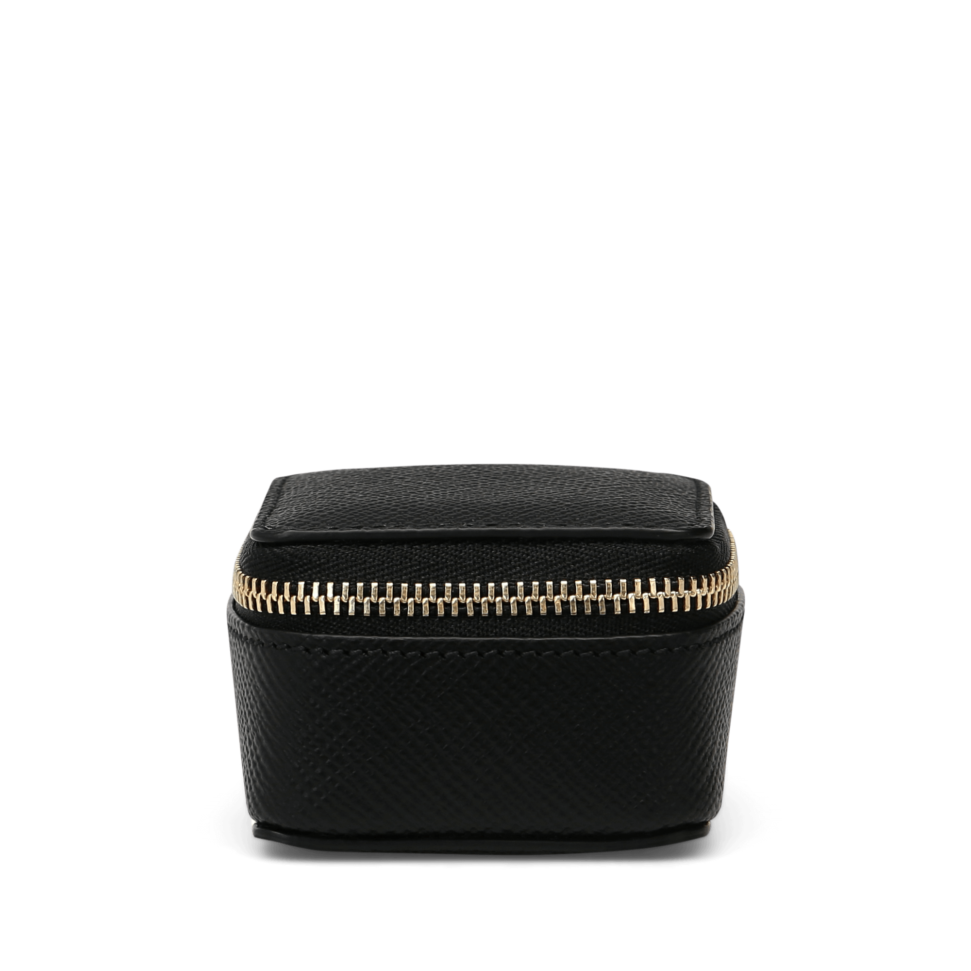Small Square Trinket Case in Panama in Black | Smythson United States