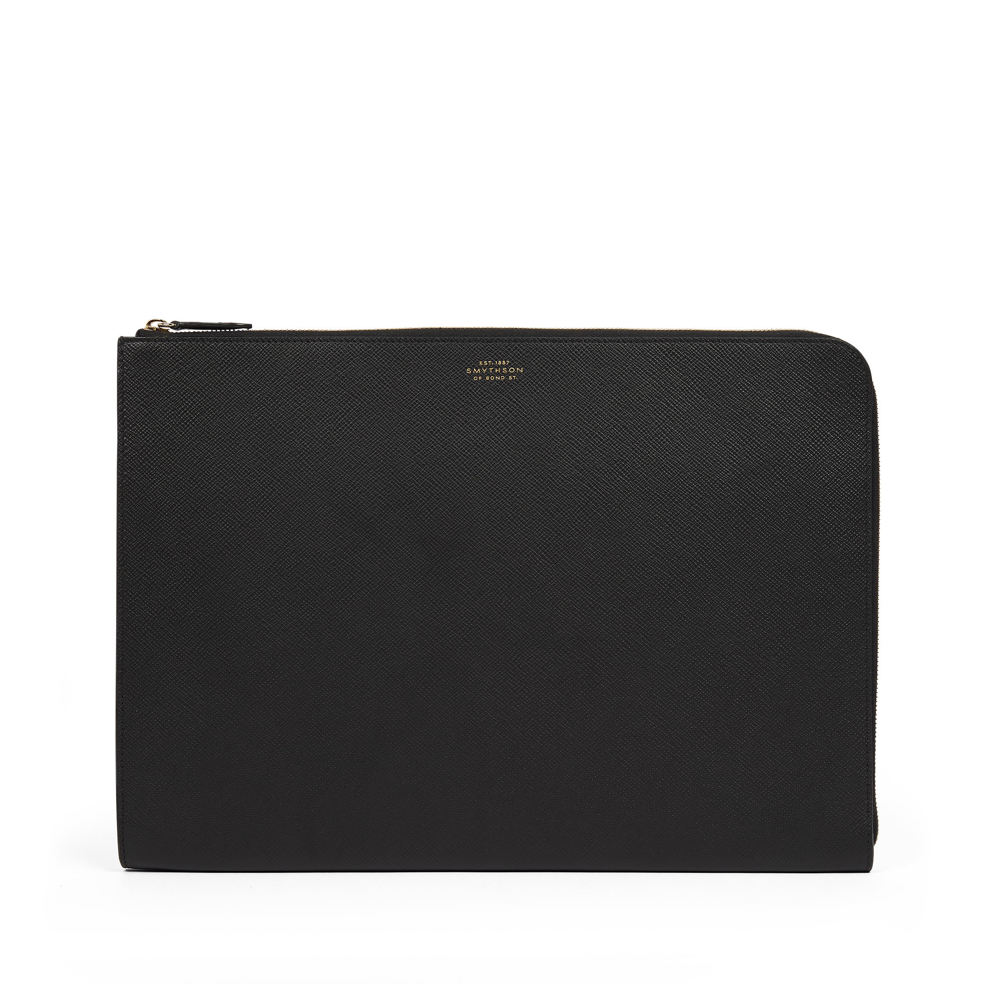 Large Laptop Case in Panama in Black | Smythson United States