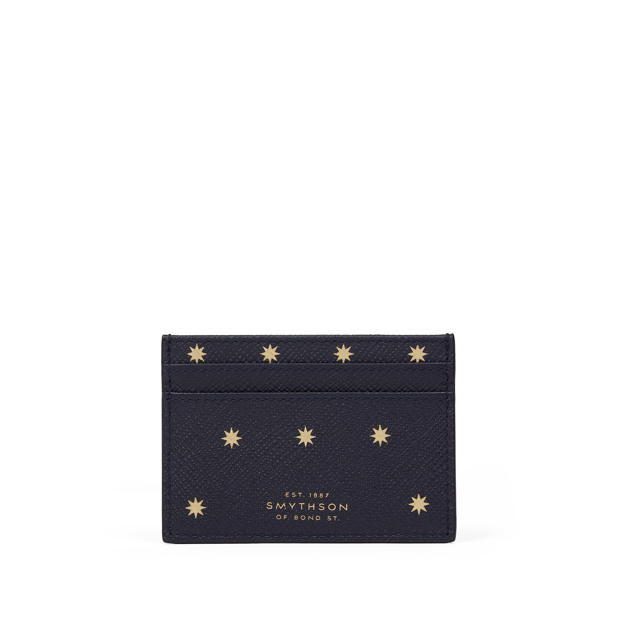 Flat Card Holder in Panama in Stars Navy | Smythson United States
