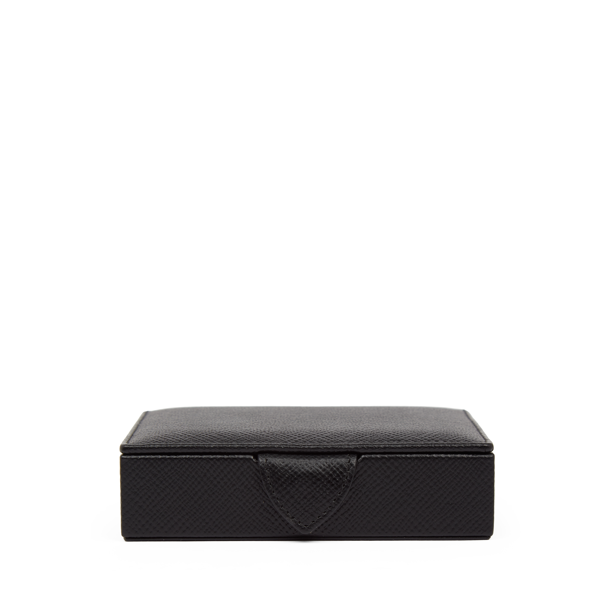 Kleine quadratische Schmuckschatulle aus Panama in Black