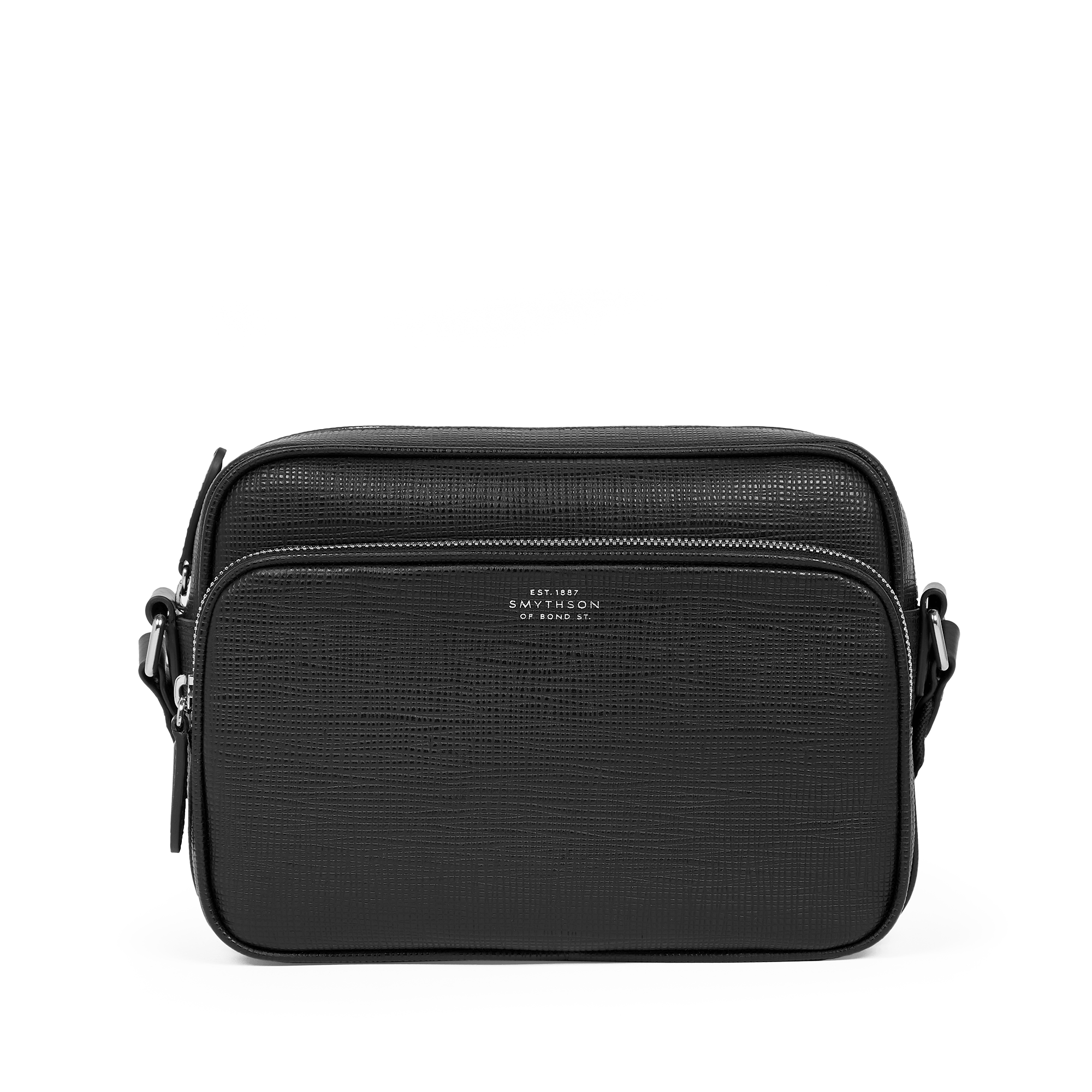 SMYTHSON ショルダーバッグ Double Zip Pouch Crossbody Bag in Panama in Black | Smythson